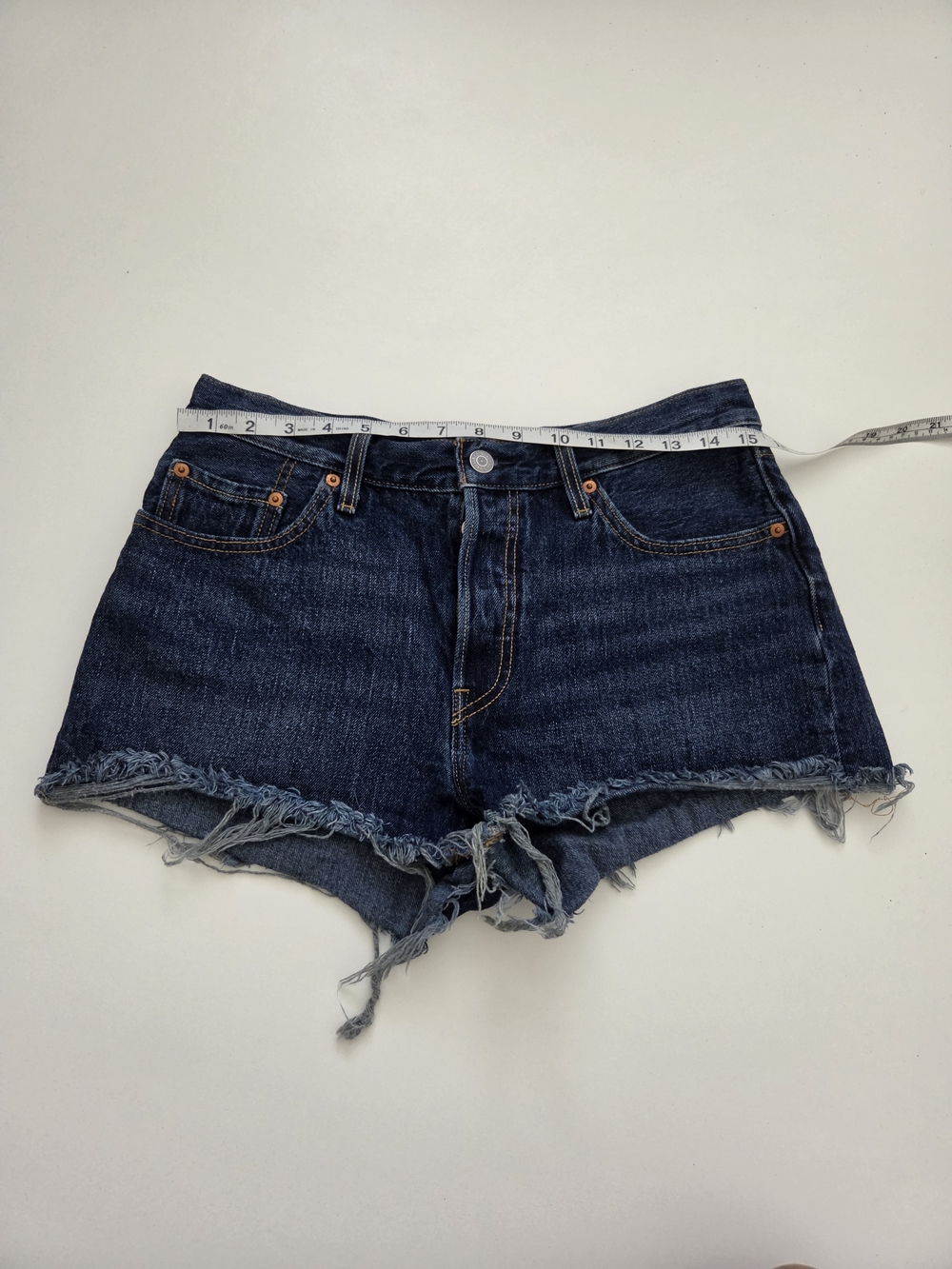Levi's 501 Dark Blue Denim Cutoff Shorts - Size 29